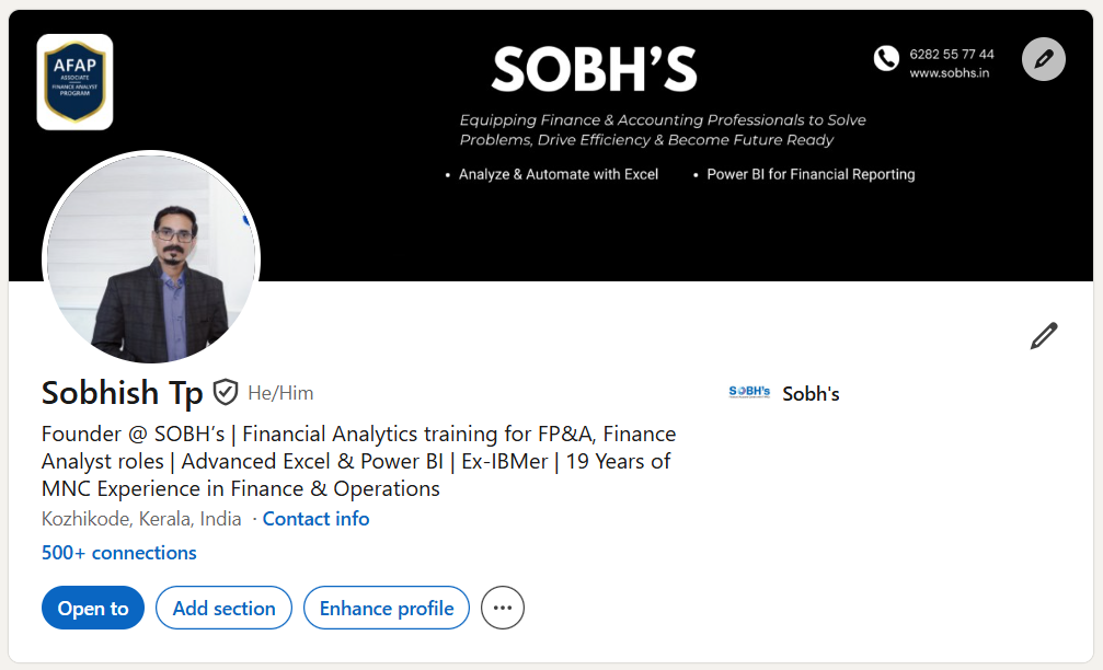 Sobhish - IBM Finance & Operations Specialist